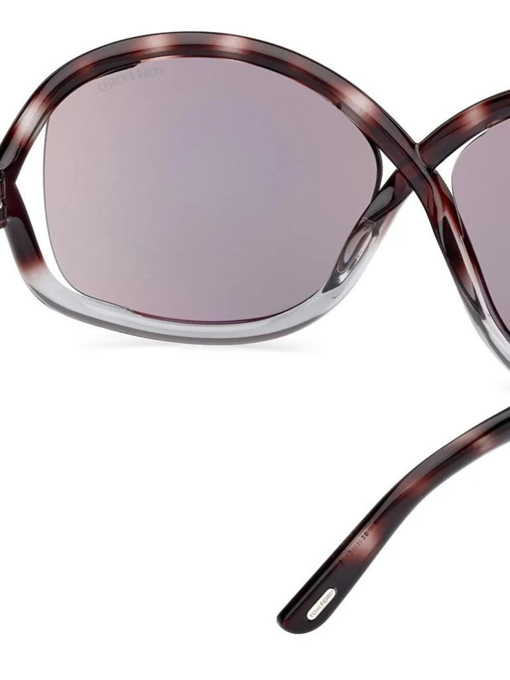 NEW TOM FORD TF1068 55C GREY HAVANA GREY SILVER FLASH MIRROR SUNGLASSES - Picture 5 of 7